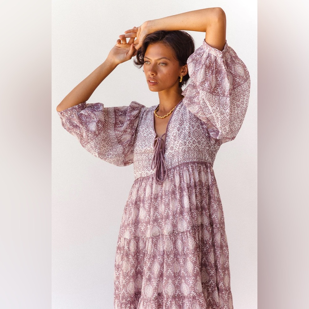 Daughters of India Jasmine Maxi Dress in lavender  NWOT